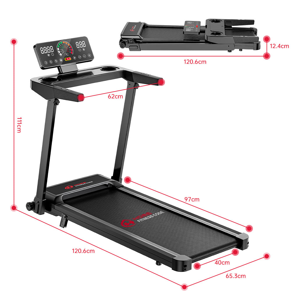 Tapis Roulant Pieghevole Q8, 1-12 KM/H, Inclinazione Manuale del 5%