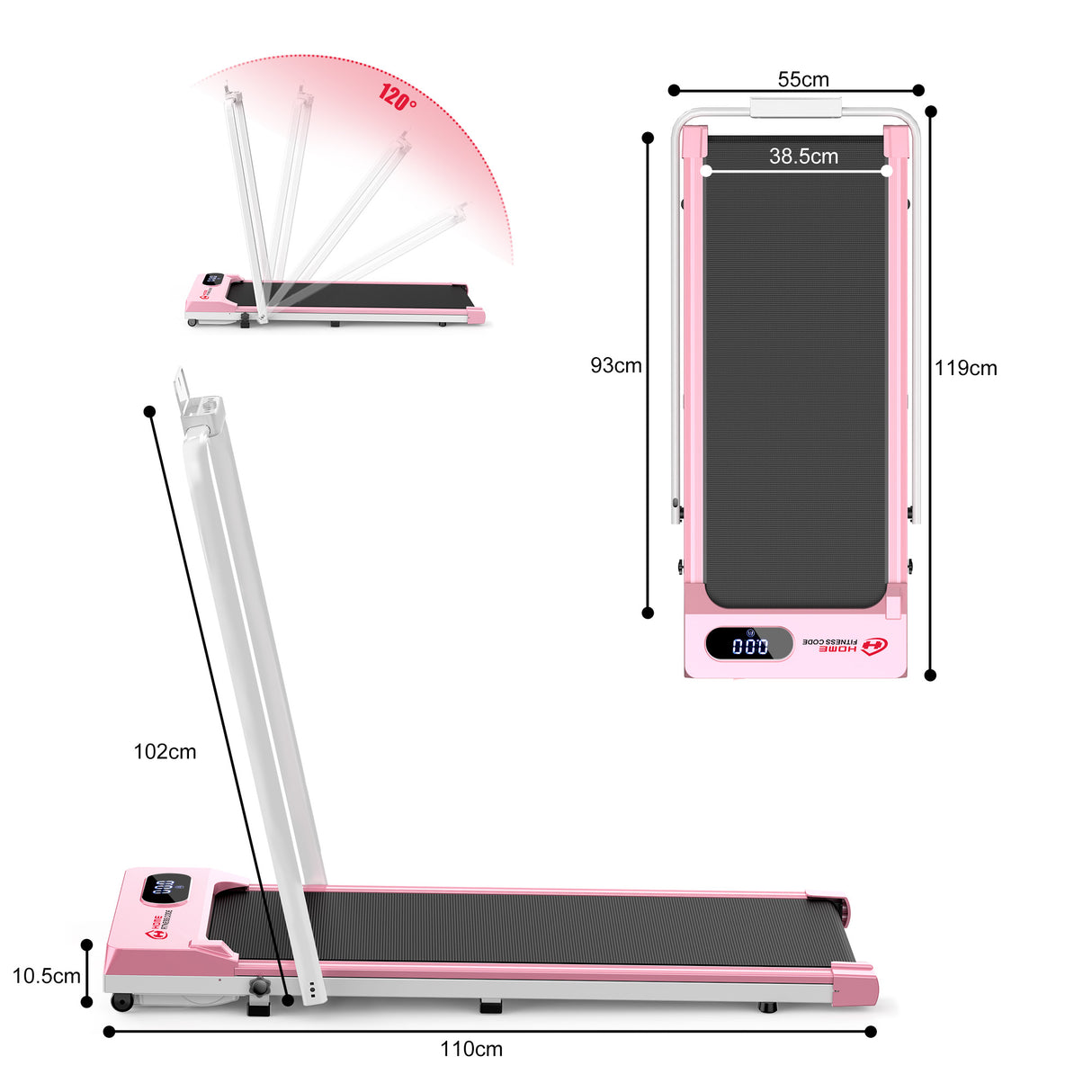 Tapis Roulant Pieghevole T2, Velocità 1-6KM/H