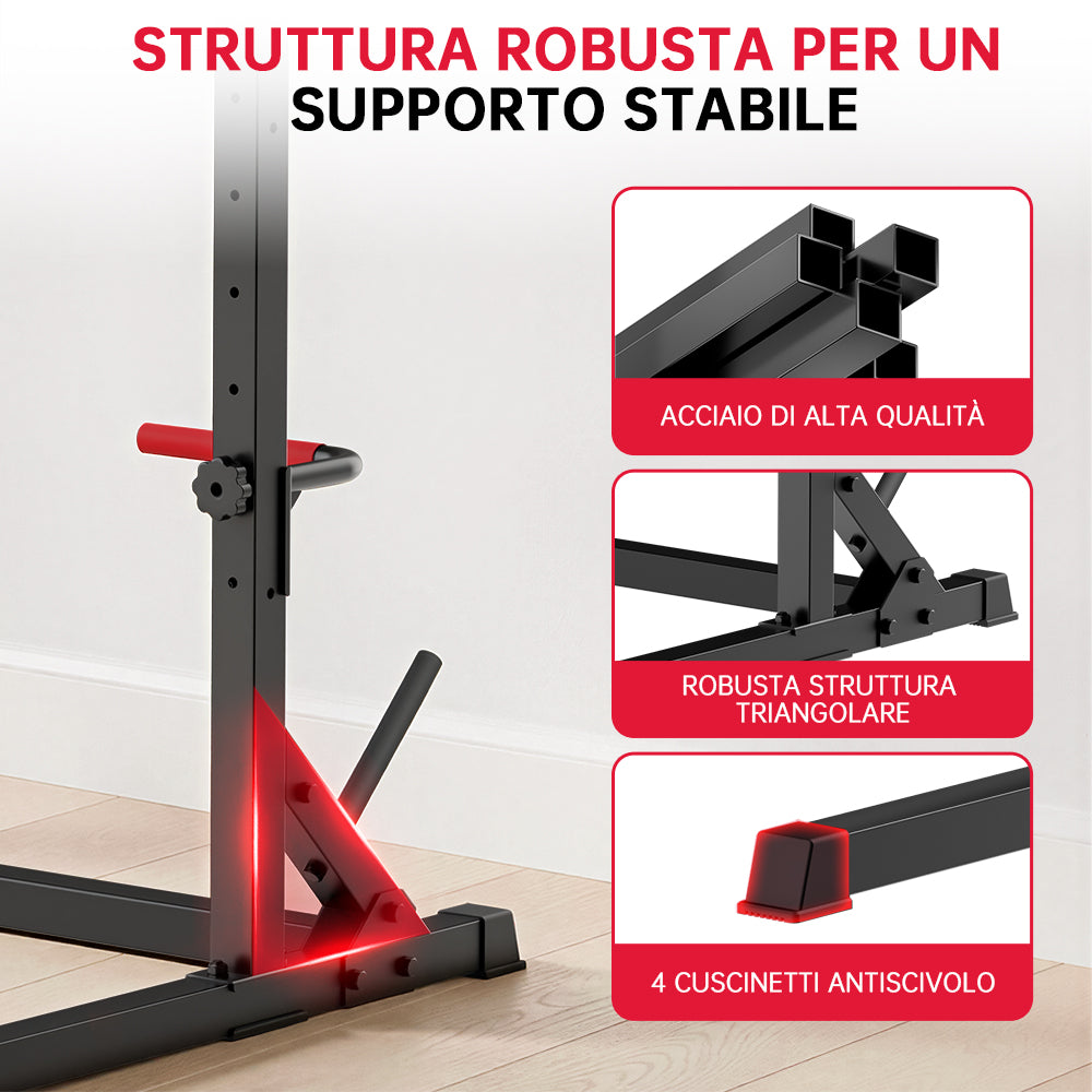 Mezzo Rack per Squat con Barra per Trazioni