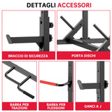 Mezzo Rack per Squat con Barra per Trazioni