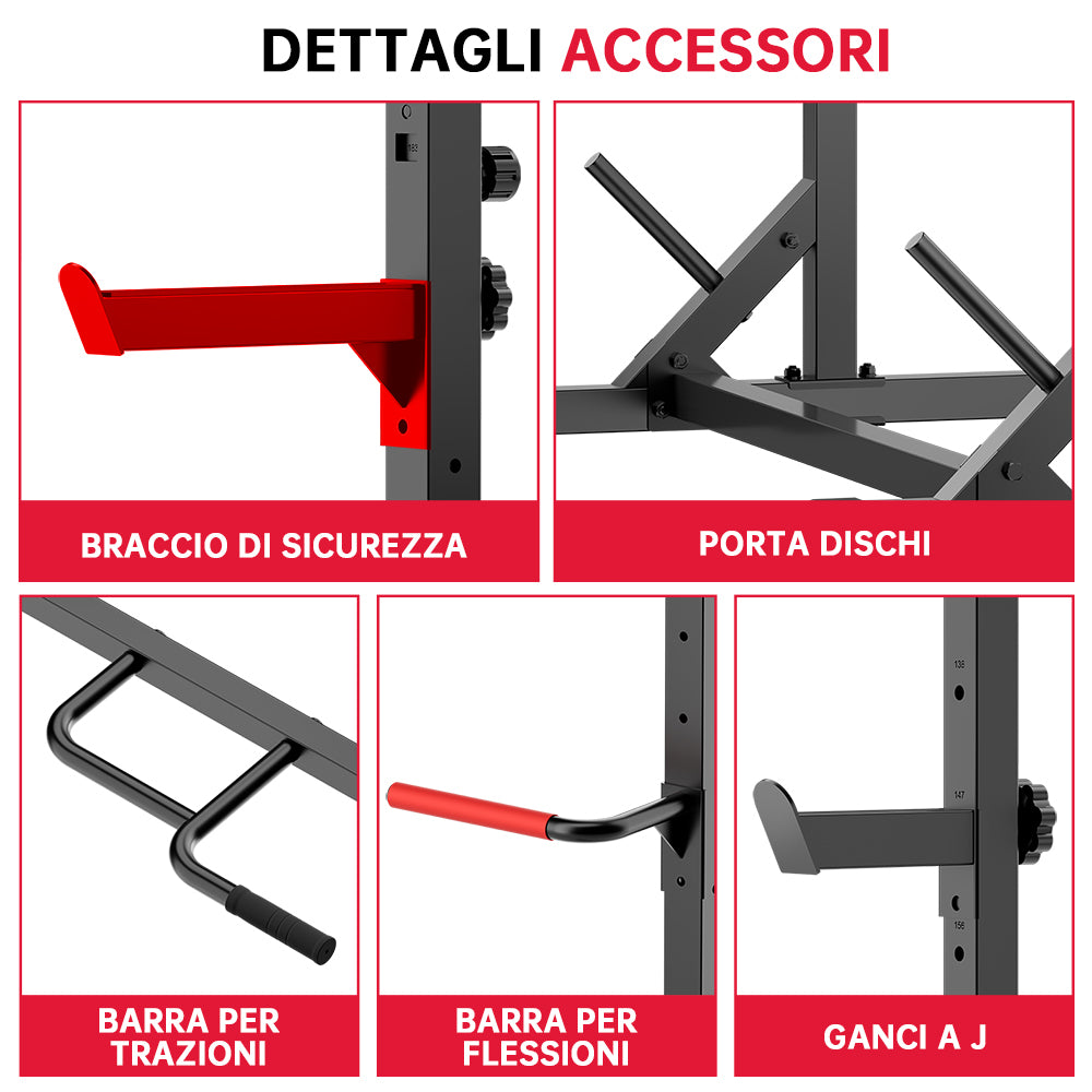 Mezzo Rack per Squat con Barra per Trazioni