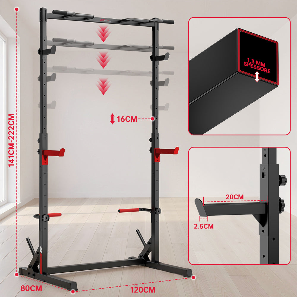Mezzo Rack per Squat con Barra per Trazioni