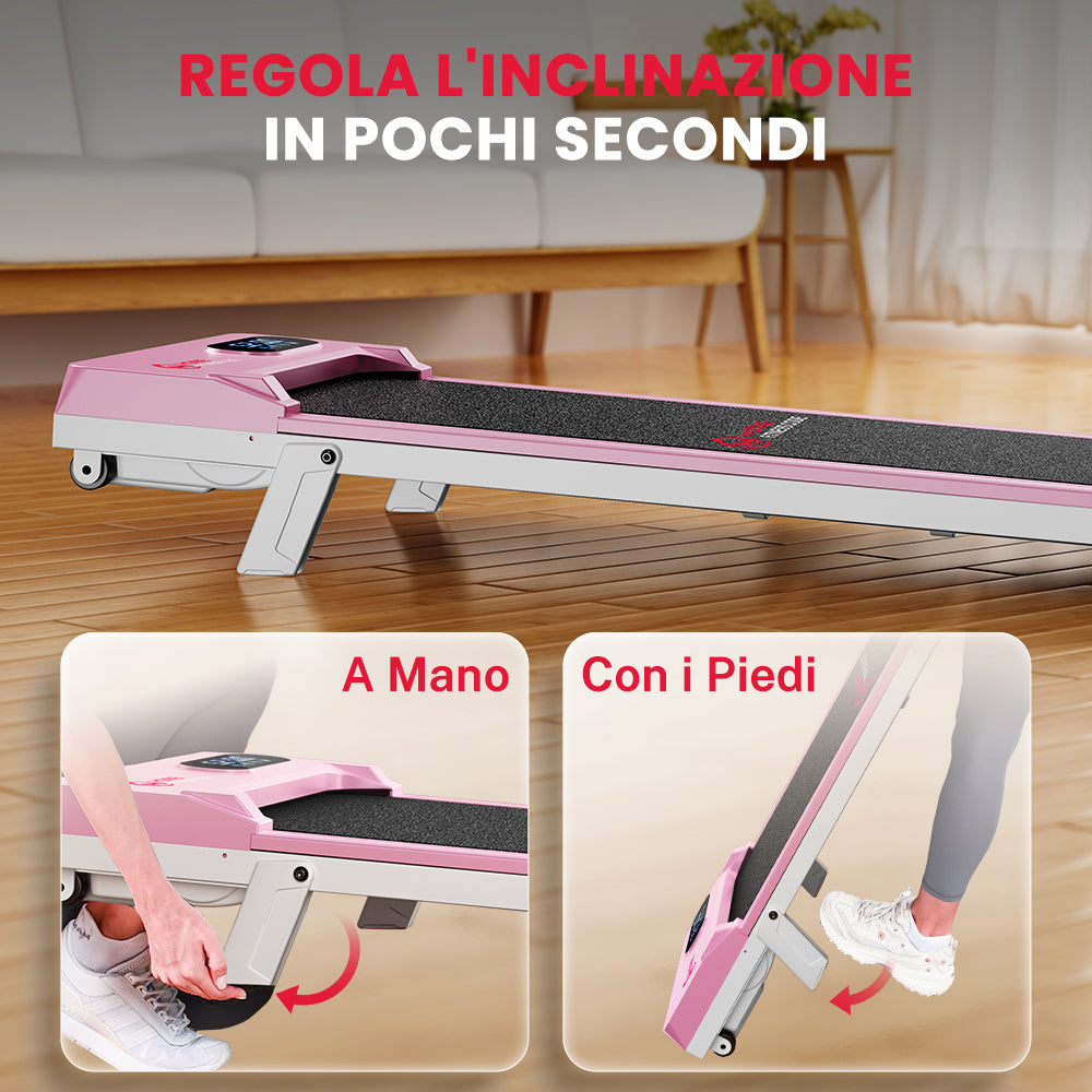 Tapis Roulant T7, Velocità 1-6KM/H, 5% Inclinazione Manuale