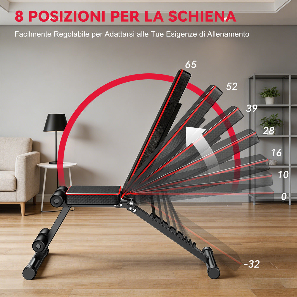 Panca da Allenamento Pieghevole B1, Schienale Regolabile