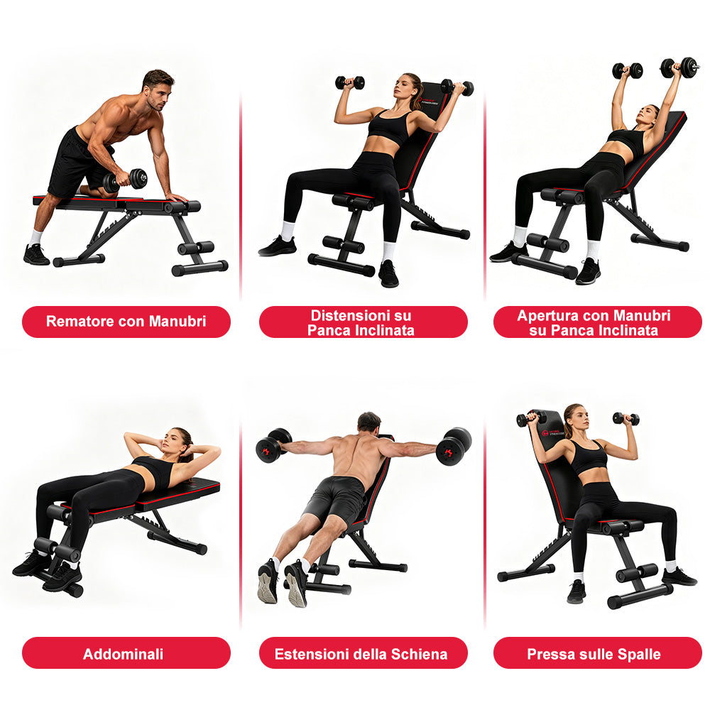 Panca da Allenamento Pieghevole B1, Schienale Regolabile